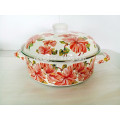 full red flower enamel seafood pot